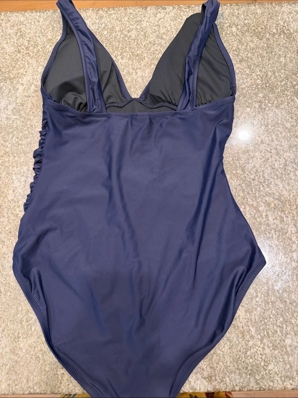 J Crew Long-torso ruched V-neck one-piece Swimsuit Size 12